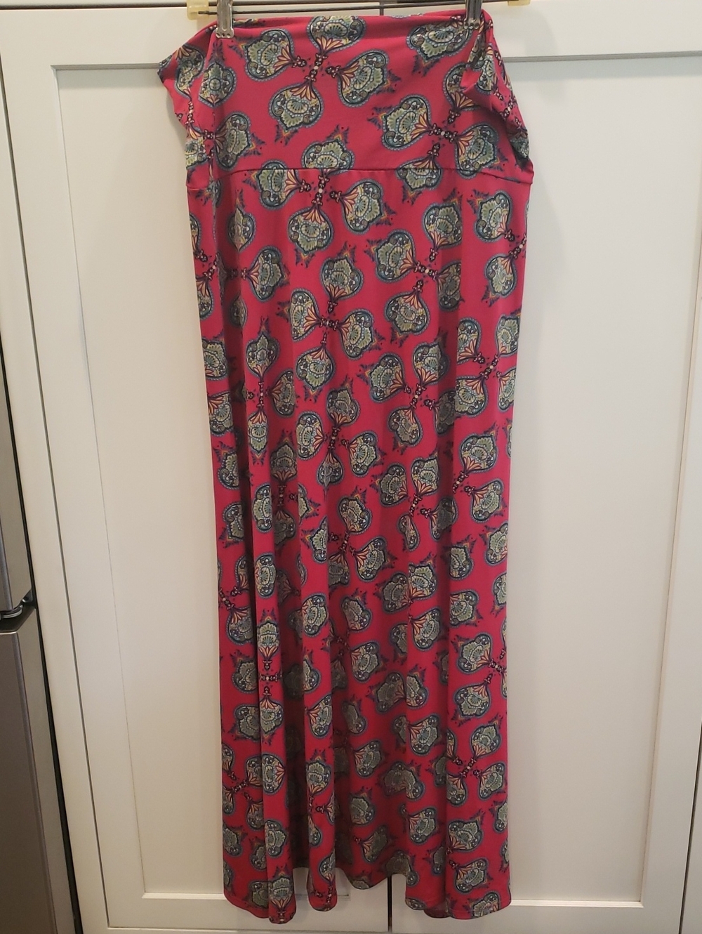 LuLaRoe Hot Pink Print Maxi Skirt
